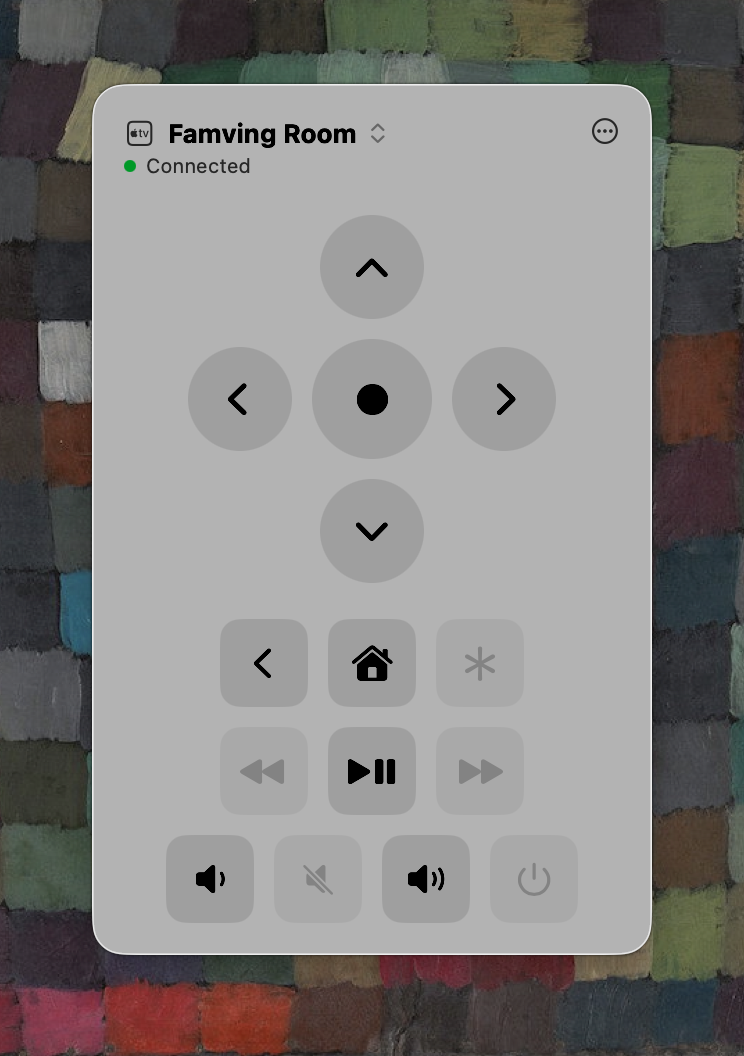 A menu-bar Apple TV remote control