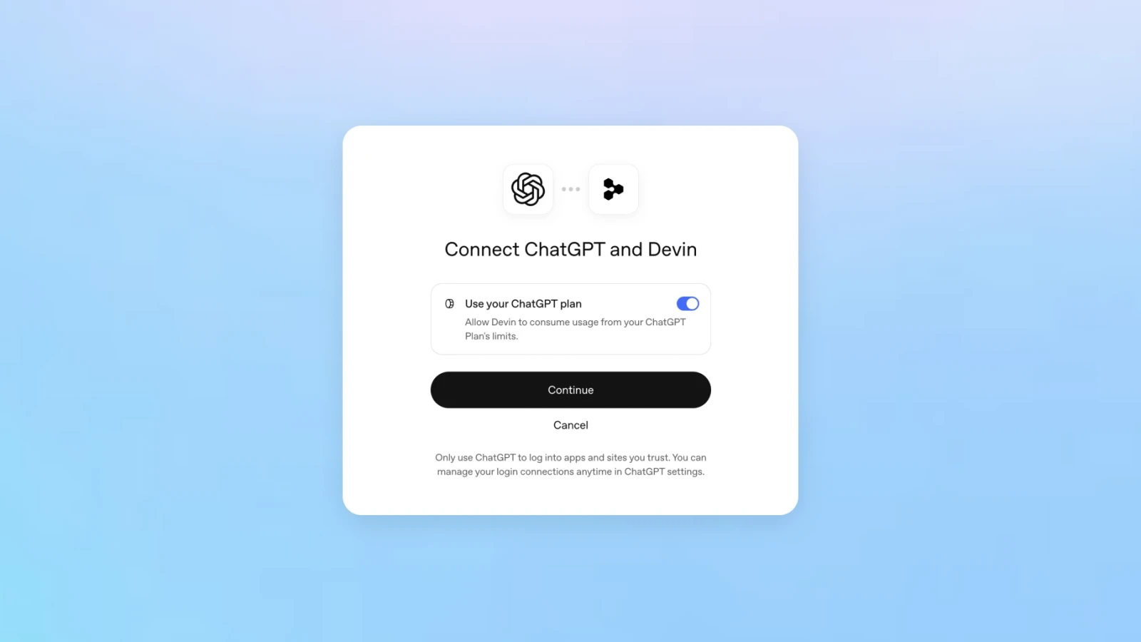 Sign in modal for ChatGPT in Dactyl